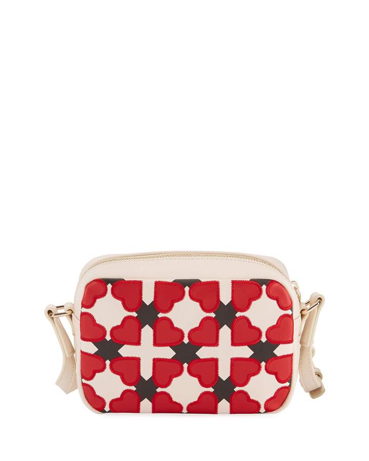 Heart Embroidered Faux-leather