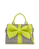 Curtsy Dotted Bow Satchel Bag, Citron