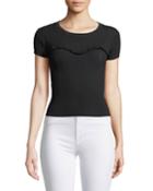 Marina Ribbed Ruffle Tee
