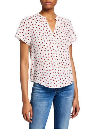 Ladybug-print Short-sleeve Top