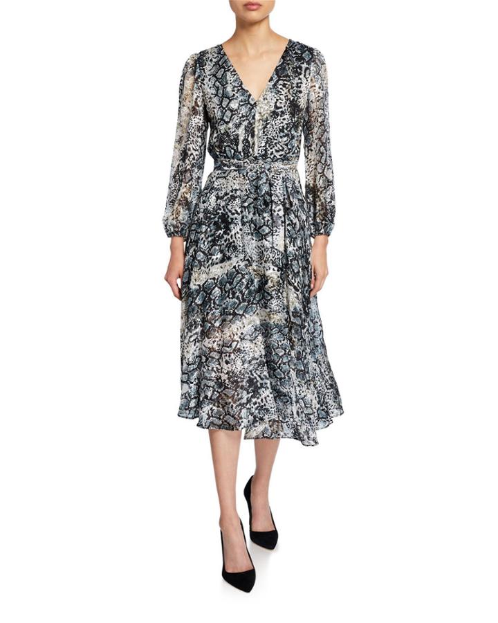 Coco Plunging V-neck Mock-wrap Dress