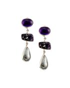 One-of-a-kind Multi-stone Triple-drop Earrings