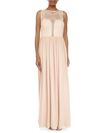 Nicole Miller Artelier Sleeveless Delicate Rose Gown, Blush