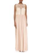 Nicole Miller Artelier Sleeveless Delicate Rose Gown, Blush