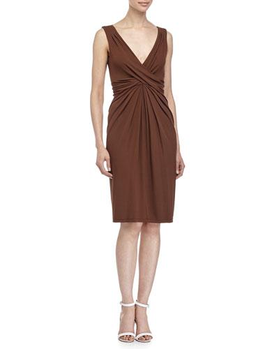 Crisscross-front Dress, Nutmeg