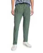 Men's Solid Seersucker Pants, Green
