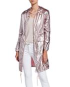 Iridescent Hooded Anorak Coat