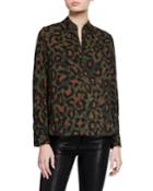 Tink Printed Split-neck Blouse