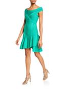 Nicole Scoop-neck Ruffle-hem