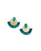 Post Fringe Earrings, Turquoise