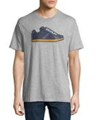 8-bit Sneaker Graphic T-shirt, Melange Heather Gray