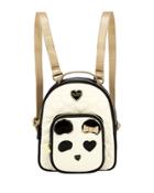 Quilted-heart Panda-face Backpack
