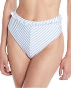 Em Striped High-waist Bikini Bottoms