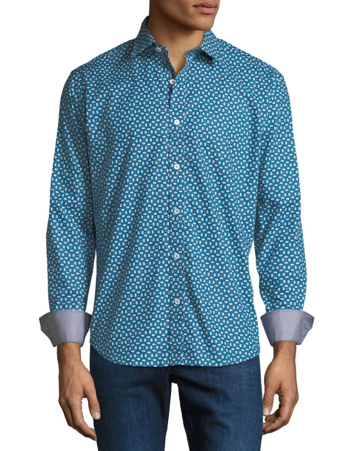 Men's Shaped-fit Sport Shirt In Woven