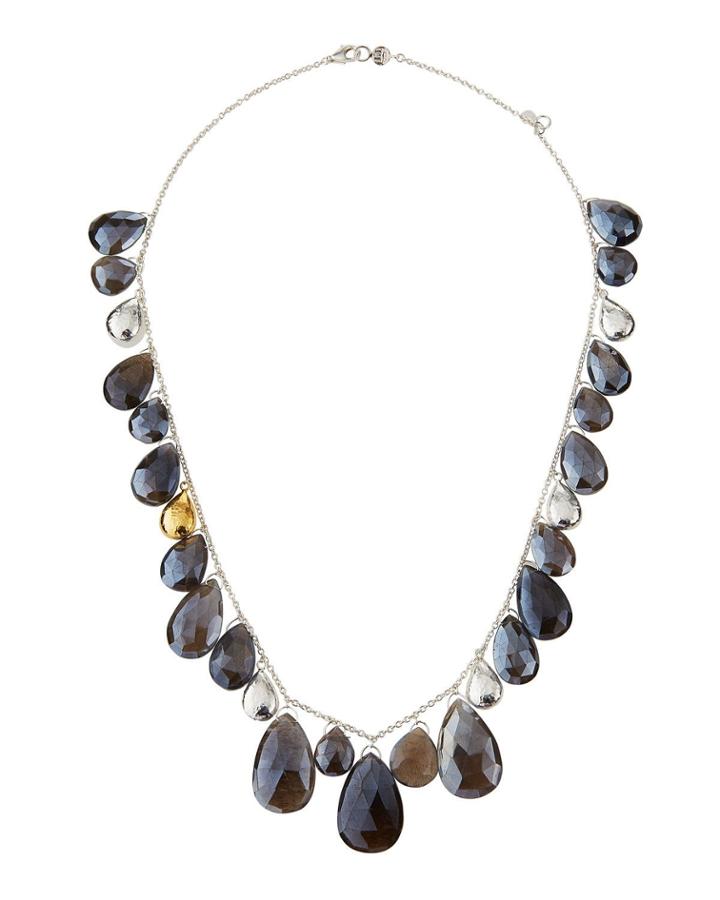 Multi-drop Gray Moonstone Necklace