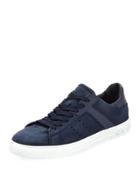 Suede Lace-up Sport Sneaker, Dark Blue