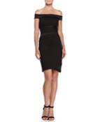 Faux-wrap Cocktail Dress, Black