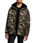 Men's Reversible Hooded Zip-front Jacket
