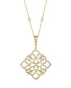18k Large Square Diamond-lace Pendant Necklace
