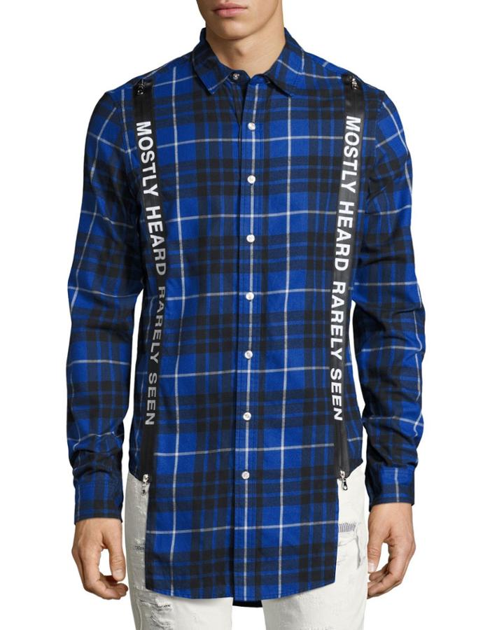 Logo Suspender Plaid Flannel
