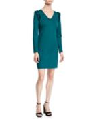 Eleanora Ruffle-shoulder Long-sleeve Dress