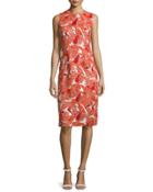 Sleeveless Jewel-neck Lace