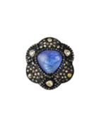 Scalloped Ring With Tanzanite And Diamonds,