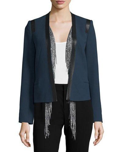 Cotton Leather-trim Jacket W/