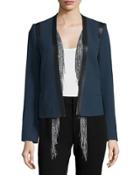Cotton Leather-trim Jacket W/