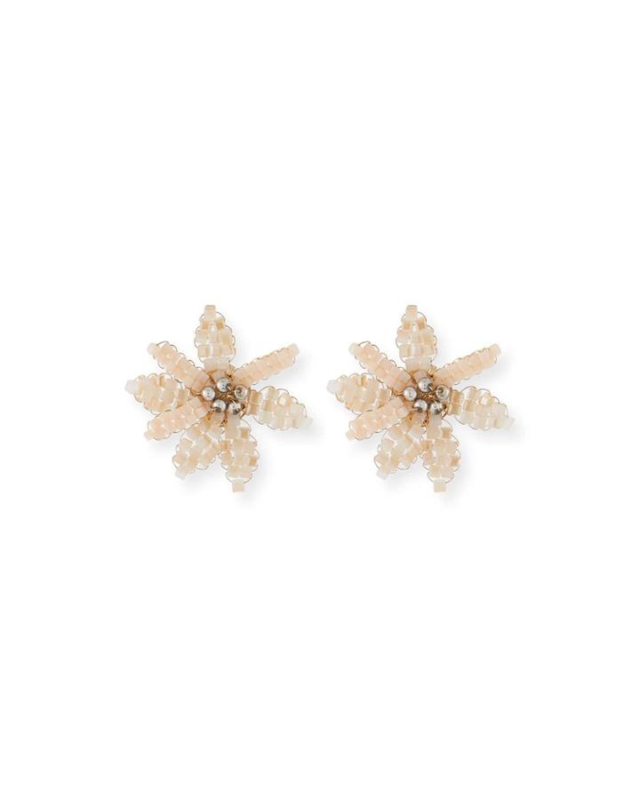 Tahiti Floral Stud Earrings, Pink