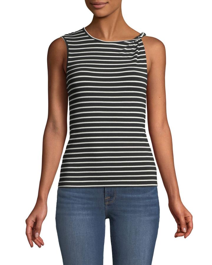 Striped Knot-shoulder Tank