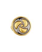 Triskele 24k Two-tone Diamond Cocktail Ring,