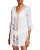 Scallop Crochet Lace-panel Coverup