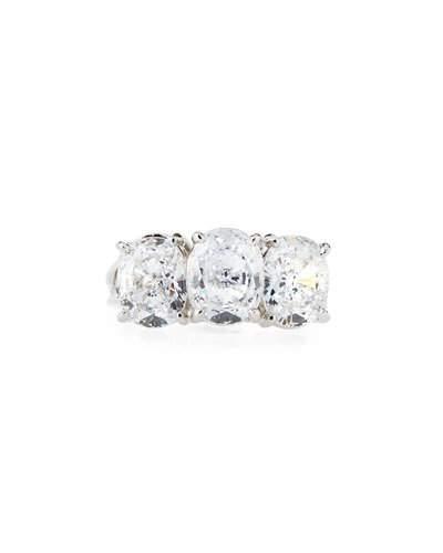 Oval Three-stone Cubic Zirconia Ring,