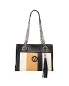 Kali Striped Leather Chain-strap Tote Bag