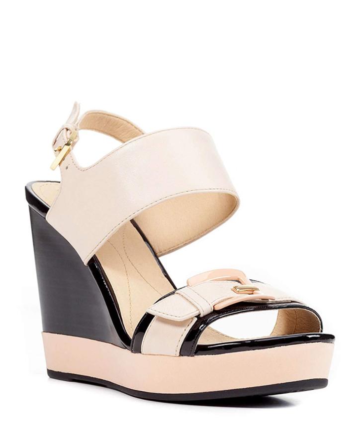 Anira Leather Buckle Wedge