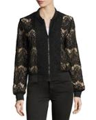 Drama Queen Lace Bomber Jacket, Black