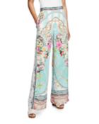 Wide-leg Printed Pants With