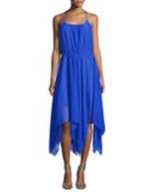 Racerback Handkerchief-hem Midi Dress, Spring