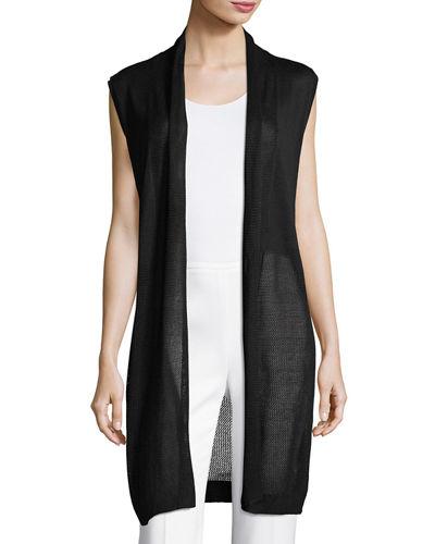 Lightweight Open-front Knit Vest