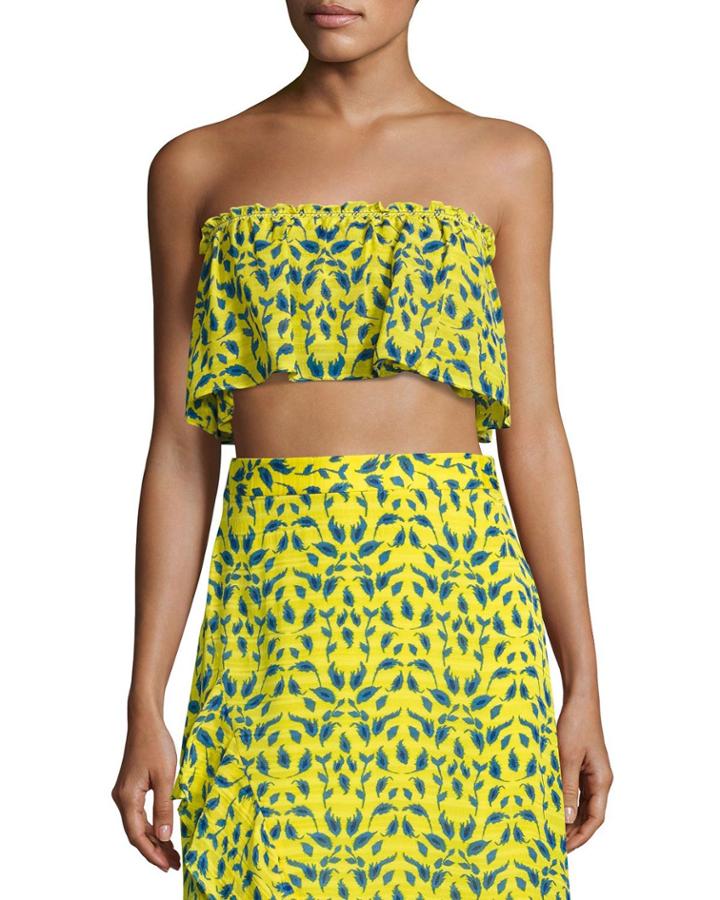 Gina Ruffled Bandeau Top, Yellow