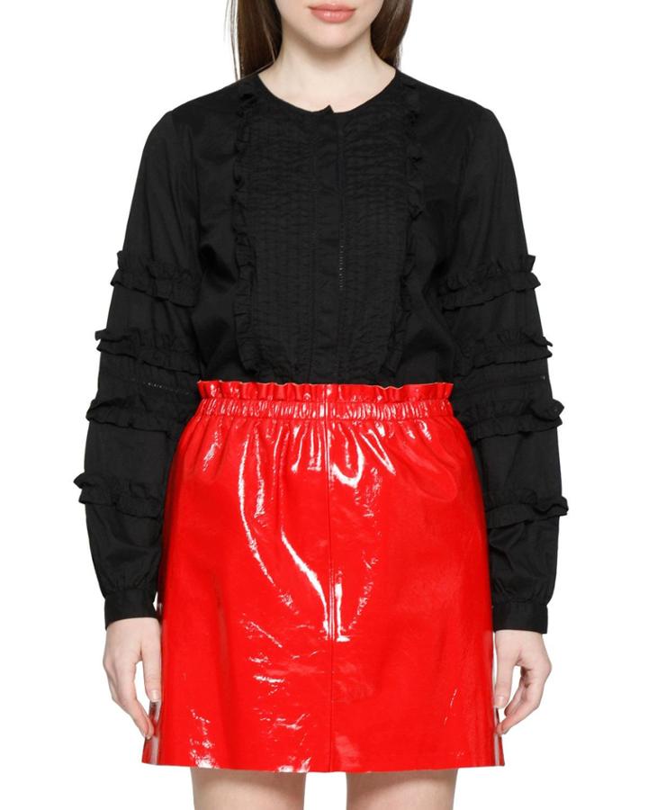 Alicia Long-sleeve Ruffle Peasant Top