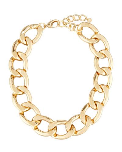 Statement Chain-link Necklace, Gold