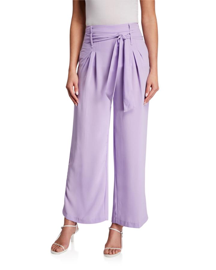 Tie Waist Wide-leg Pants