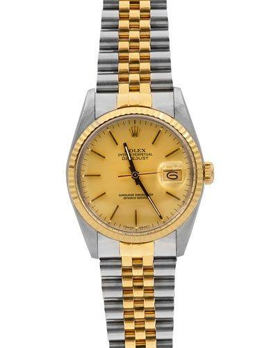 Pre-owned 36mm 18k Men's Datejust Automatic Bracelet Watch, Two-tone