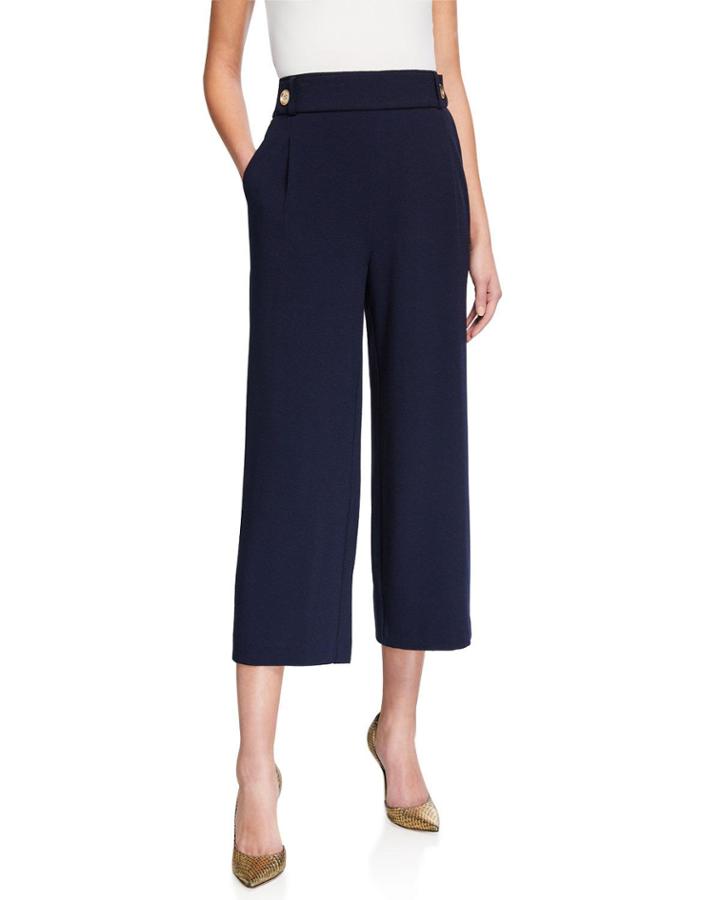 Wide-leg Pull-on Cropped Pants