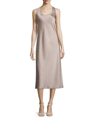 Scoop-neck Midi Tank Dress