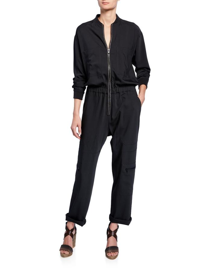 Front-zip Tracksuit W/ Embellished Detail