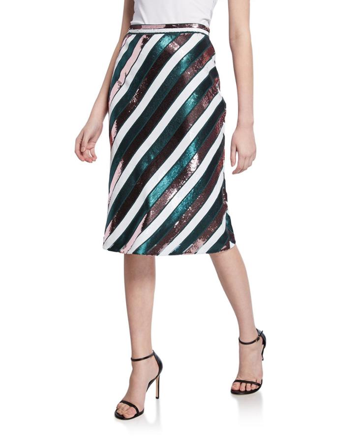 Sheen Sequin Stripe Knee-length