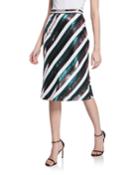 Sheen Sequin Stripe Knee-length
